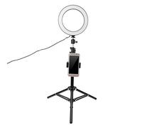 EMUKOEP Anneau Lumineux LED à intensité Variable de 20 Cm pour Photographie, Lampe USB en Direct avec Trépied, éclairage à 10 Vitesses, N'apporte Aucun Effet D'ouverture D'ombre, pour la Diffusion