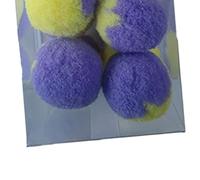 EMUKOEP Balles Interactives pour Chat, Couleur Vive, Anti-Stress, Matériau en Peluche Durable, 20 Pièces (Jaune Violet)