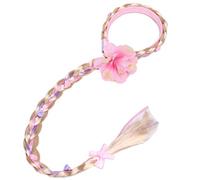 EMUKOEP Bandeau à Fleurs Tressées de Princesse, Perruque Colorée, Tresses, Jolies Filles, Accessoires pour Cheveux pour Enfants (Rose)