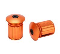 EMUKOEP Bloc de Guidon de Verrouillage D'extension de Vélo Embout en Alliage D'aluminium Solide pour la Protection de sécurité pour Guidon de Vélo 2 Pièces Vert/orange/gris (Orange)
