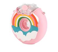 EMUKOEP Bouteille D'eau Portable pour Enfants en Forme de Beignet pour Toutes les Situations avec Paille pour un pour les Enfants, Bouilloire en Silicone Arc-en-ciel de Dessin animé pour Filles,