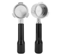 EMUKOEP Café sans Fond Portafilter Contexte de Filtre en Acier Inoxydable Panier de Remplacement Outil de Remplacement des Accessoires (Noir)