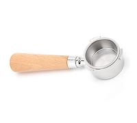 EMUKOEP Café sans Fond Portafilter Contexte de Filtre en Acier Inoxydable Panier de Remplacement Outil de Remplacement des Accessoires (Hêtre de 54 mm)