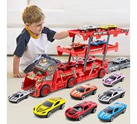 EMUKOEP Camion Transporteur de Voiture Jouet pour Enfants, Camion déformé à Trois Couches pour Une Aventure Passionnante en Véhicule