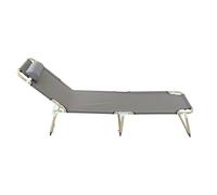 EMUKOEP Chaise Longue Inclinable Pliante, Chaise Longue Portative à Forte Charge pour Une Seule Personne, pour Le Camping, Tissu Oxford en Fer (56 Tube Rond Gris)