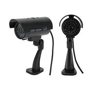 EMUKOEP Chambre de sécurité Simulée CCTV Faux Chambre de sécurité de Simulée avec Une étiquette D'avertissement de Lumière Intermittente Rouge Réaliste