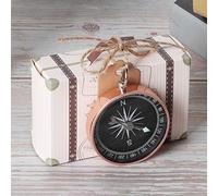 EMUKOEP Coffret Cadeau de Mariage doré élégant, 20 Pièces, Boîtes à Bonbons avec Boussole pour Cadeaux de Mariage de Voyage, Adaptées aux Fêtes Prénatales/nuptiales, 3,1x1,2x2 Pouces (Or Rose)