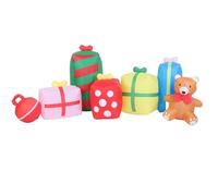 EMUKOEP Coffrets Cadeaux Gonflables de Noël et Décoration d'ours, Explosion Festive avec Lumières LED, Charmante Décoration de Cour pour Les Vacances pour Créer Un Affichage de (Prise UE 220-240V)