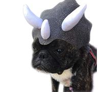 EMUKOEP Coiffure Triceratops pour Animaux de Compagnie, Adorables Vêtements pour Animaux de Compagnie avec Cornes de Cosplay pour Chiens et Chats pour S'habiller et Les Séances Photo (Noir)