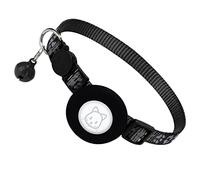 EMUKOEP Collier Réfléchissant pour Chat avec Traceur GPS, étanche, Réglable, Boucle de sécurité, Cloche pour Chats, Chiens, Petits Animaux de Compagnie