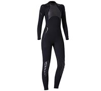 EMUKOEP Combinaison de Plongée en Tissu Néoprène SCR à Manches Longues pour la Plongée en Apnée, Le Surf, la Natation pour Les Défis Extrêmes, Femme Noire S (S)