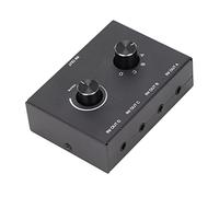 EMUKOEP Commutateur Stéréo 3,5 Mm Sélecteur 4 Ports Boîtier de Commutation 4 Voies Convertisseur Passif 1 Entrée Sorties Entrées 1 Sortie avec une Touche Muette pour éco