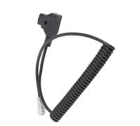 EMUKOEP Cordon d'alimentation Noir D-Tap pour Caméra BMP 4K, Câble à Ressort Solide avec Broches Plaquées Or, Câble d'alimentation Portable de 3,6 Pieds, Noir