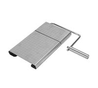 EMUKOEP Coupe-Fromage, Outil de Tranchage de Fromage en Acier Inoxydable avec 6 Fils de Remplacement et Marquages de Grille, pour Mozzarella Parmesan Beurre Savon Fait Main