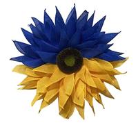 EMUKOEP Couronne de Tournesol Drapeau Ukrainien, Décoration de Porte D'entrée Bleue et Jaune, Centre en Polystyrène, avec Matériau en Tissu Durable, pour Décoration de Fête sur Porche (#2)