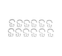 EMUKOEP Crochets de Rideau de Douche en Acier Inoxydable à Double Glissement avec Boules Spécialement Conçues, Lot de 12 pour Un Glissement Facile, Adaptés à la Salle de Bain