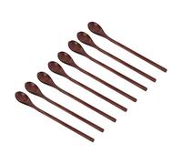 EMUKOEP Cuillères en Bois, 8 Pièces à Long Manche Lisse, sans Odeur, Robustes et Respectueuses de L'environnement, avec un Polissage Fin à la Main, pour Mélanger les Aliments et la
