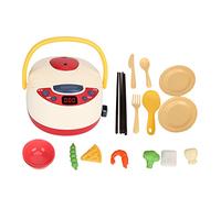 EMUKOEP Cuiseur à Riz Intelligent pour Enfants, Ensemble de Jeu de Cuisine, Jouets de Cuisine de Simulation avec Musique (Cuiseur à Riz à Spray Rouge)