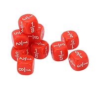 EMUKOEP Ensemble de e Dés à Fractions, 20 Pièces, en Plastique Résistant à la Corrosion, Chiffres Gravés, Accessoires de Jeux de société pour la Pratique des Mathématiques des Enfants (Rouge)