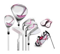 EMUKOEP Ensemble de Clubs de Golf D'entraînement pour Jeunes Débutants | Fers en Acier Inoxydable, Driver en Fibre de Carbone, Sac à Double Sangle rembourré, pour Enfants et Adolescents