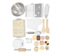 EMUKOEP Ensemble de Jeu de Rôle de Cuisine coloré pour Enfants, Améliore L'imagination et Les Compétences Cognitives, Parfait pour Les Jeux de Rôle, Bois de Hêtre Durable et Matériau Métallique