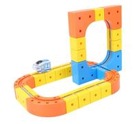 EMUKOEP Ensemble de Voies de Train électriques 3D pour Enfants, Jouet de Course à Assemblage Flexible pour des Heures de Plaisir, 81 Pièces