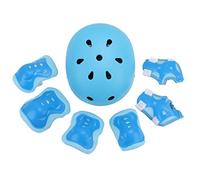 EMUKOEP Ensemble D'équipement de Protection pour Enfants 7 Pièces Casque Réglable Genouillères Coudières Protège-Poignets avec Conception Creuse Respirante pour Enfant Vélo Vélo S