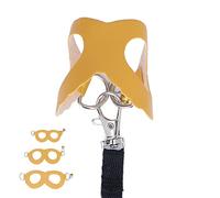 EMUKOEP Ensemble Harnais et Laisse pour Hamster, Gilet en Cuir, Ensemble de Marche pour Petits Animaux de Compagnie, Harnais pour Cochon d'Inde avec Laisse Réglable (Jaune)