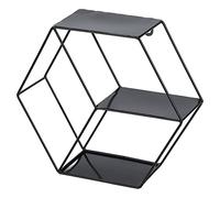 EMUKOEP Étagère Murale Moderne Géométrique Hexagonale pour Une Décoration élégante dans Le Bureau ou Le Salon, étagères Hexagonales en Fer forgé (Noire)