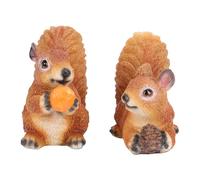 EMUKOEP Figurine D'écureuil 2 Pièces pour Jardin, Statue D'écureuil en Résine, Sculpture d'animal de Jardin Mignonne, Décoration Extérieure Durable, Idéale pour Ajouter du Charme et de