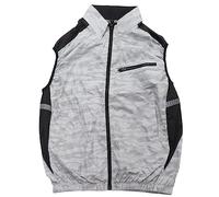 EMUKOEP Gilet de Ventilateur de Refroidissement, Vêtements Portables de Climatisation Froide par évaporation pour la Pêche, la Randonnée, la Construction, Camouflage argenté (XXL)