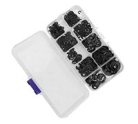 EMUKOEP Jeu de Rondelles de Retenue à Clip E, capacité de Charge élevéE, 580 Pièces, pour Roulements, Engrenages, Poulies avec Boîte de Rangement (Noire)