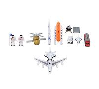 EMUKOEP Jouet de Navette Spatiale, Conception Réaliste, Ensemble de Fusée en Alliage éducatif pour Enfants (Combinaison d'avion et de fusée)