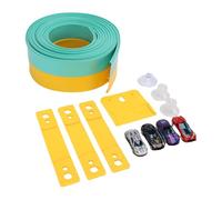 EMUKOEP Jouet de Piste de Course Flexible Portable avec Course à Inertie par gravité, Couleurs Vives, 3 à 10 Ans (Jaune Vert)