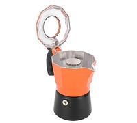 EMUKOEP Jug Moka, Cafetière à Cuisinière, 2 Vannes, Alliage en Aluminium, Résistant à la Chaleur, Isolant Thermique, Machine à café, Pot pour le Bureau et à la Maison (3 tasses 150 ml)