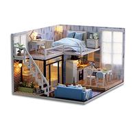 EMUKOEP Kit de Maison de Poupée en Bois 3D Fait à la Main avec Meubles et Accessoires, Choix de pour Les Enfants