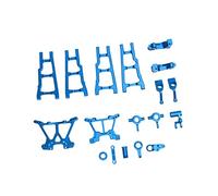 EMUKOEP Kit de Pièces de Mise à Niveau RC, Bras Oscillant Arrière en Alliage D'aluminium, Plaque D'amortisseur Avant, Ensemble de Direction Avant pour Voiture Slash 1/10 4 (Bleu)