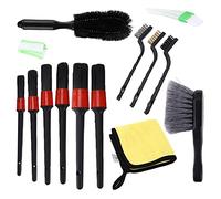EMUKOEP Kit détaillé de Brosse Automobile, Tissu en Microfibre pour Nettoyage des Roues, Tableau de Bord Intérieur, Moteur, 14 unités.