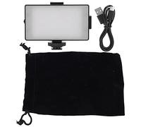 EMUKOEP Lampe de Remplissage de Poche Portable pour Appareil Photo avec Double Température de Couleur 3200 K/5600 K, Mini Lampe de Caméra 104 Perles pour Vlogging, Batterie Intégrée 1800 MAh