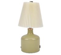 EMUKOEP Lampe de Table Plissée, Veilleuse Rechargeable Rétro Vintage avec 3 Températures de Couleur, Contrôle Tactile à intensité Variable, sans Fil pour Chambre à Coucher, Salon, (Jaune crème)
