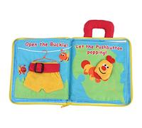 EMUKOEP Livre en Tissu Doux pour Le Développement de L'intelligence du bébé, Apprendre Les Mots Anglais, Bouton, Jouet éducatif zippé pour L'apprentissage Précoce, 7,09 Pouces X 9,45 Pouces