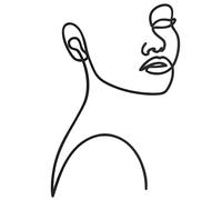 EMUKOEP Lot de 10 décorations de gâteau d'anniversaire « Lady Face » - Noir - Ligne minimaliste - Décoration de gâteau d'anniversaire pour mariage et fête