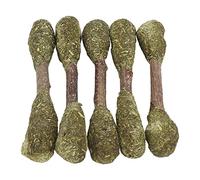 EMUKOEP Lot de 5 jouets à mâcher pour hamster en luzerne, bâtonnets à mâcher pour lapins et cochons d'Inde, jouets interactifs à grincer les dents pour ours en or