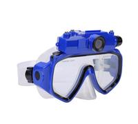 EMUKOEP Lunettes de Plongée avec Caméra 2K, Grand Angle étanche 15M | Équipement de Plongée Sous-marine, Objectif 100 Degrés, Stabilisation Anti-secousse, Photos 50 MP, Jupe en Silicone Souple,