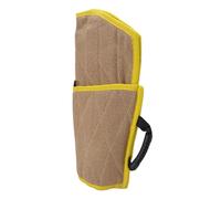 EMUKOEP Manchon de Morsure de Chien en Jute Robuste, équipement D'entraînement de Protection des Bras à Bord Jaune pour Berger Allemand Malinois