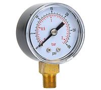EMUKOEP Manomètre Mécanique 1/8 de Pouce, par Exemple, Connexion au Sol pour L'air, L', L'eau (0-30psi, 0-2bar)