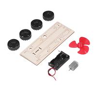 EMUKOEP Modèle de Voiture électrique Bricolage en Bois Composite avec Moteur et Pale de Ventilateur, Idéal pour L'apprentissage de la Technologie Scientifique