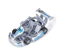 EMUKOEP Modèle en Alliage dans Une échelle 1:32, Voiture de Course de Kart à Go, Jouet Rétractable, Jouets Modèles (Argent)