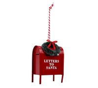 EMUKOEP Ornement de Boîte aux Lettres, Décor Suspendu de Père Noël avec | Construction en Fer Robuste, Résistant aux éclats, Taille Compacte pour Affichage D'arbre ou de Cheminée, Décoration de