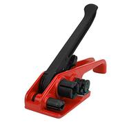 EMUKOEP Outil de Reliure de Tendeur de Redressage de Ruban Manuel Sans Tampon Rouge pour 16 Mm ~ 19 Mm PET/TAPE (Rouge)